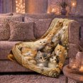 thumbnail image 6 of Fluffy Cats and Kittens in Basket, Soft Painterly Style for Cat Lovers, Cozy Autumn Flora Scene, Flannel Blanket for Living Room and Bedroom, Birthday Gift and Cat Home Decor, 6 of 9