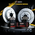 thumbnail image 2 of R1 Concepts Front Rear Brakes and Rotors Kit |Front Rear Brake Pads| Brake Rotors and Pads| Performance Off-Road/Tow Brake Pads and Rotors|fits 2005-2010 Jeep Commander, Grand Cherokee, 2 of 5