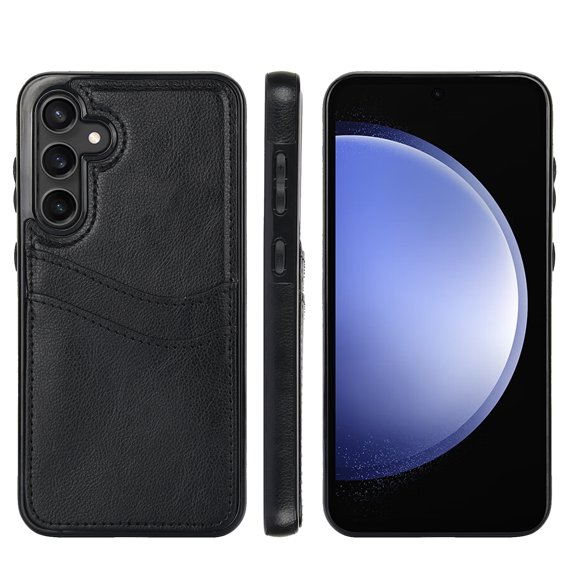 Allytech Wallet Case for Samsung Galaxy S23 FE - 2 Card Holder - Military Grade Drop Protection - Ultra Slim & Protective - Premium PU Leather Shockproof Phone Case for Women & Men - Black