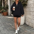 thumbnail image 3 of SUNBS Drawstring Half Zip Hoodies for Women Fall Oversized Casual Sweatshirts with Kangaroo Pocket, 3 of 9