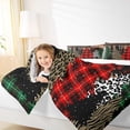 thumbnail image 4 of Homewish Teens Merry Christmas Bedding Comforter Set, Retro Western Buffalo Plaid Twin Comforter Sets, Rustic Lodge Cabin Bedding Set, Super Cozy Room Decor, 2pcs, 4 of 8