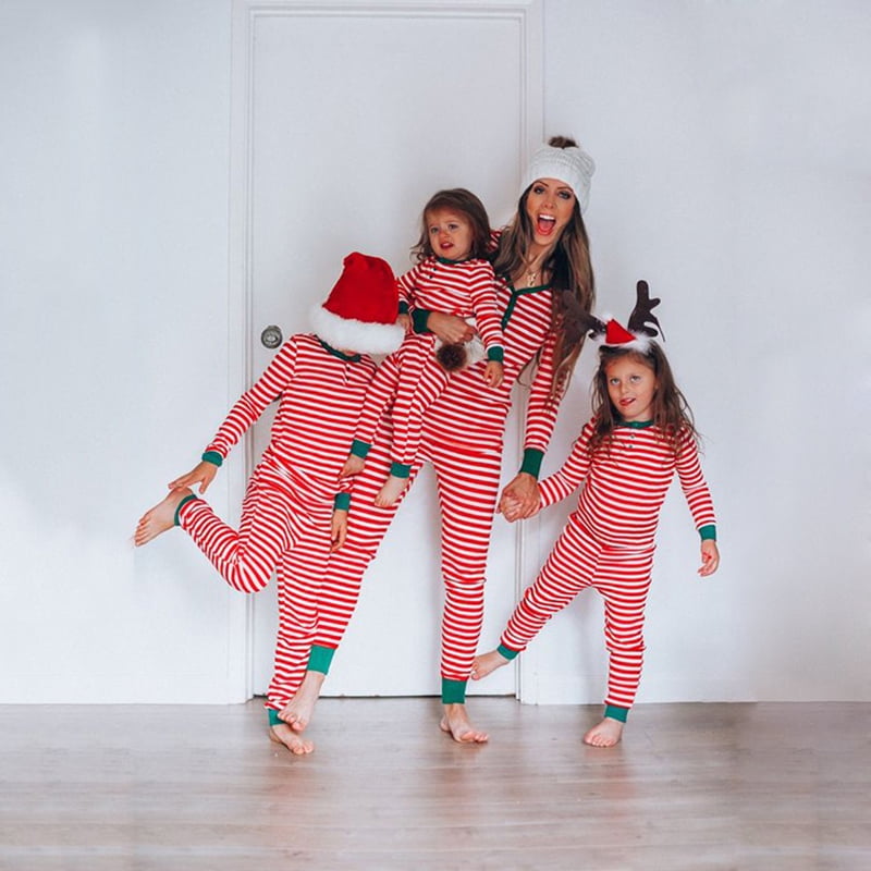 Christmas Print Red Henley Family Matching Pajama Set with Pockets