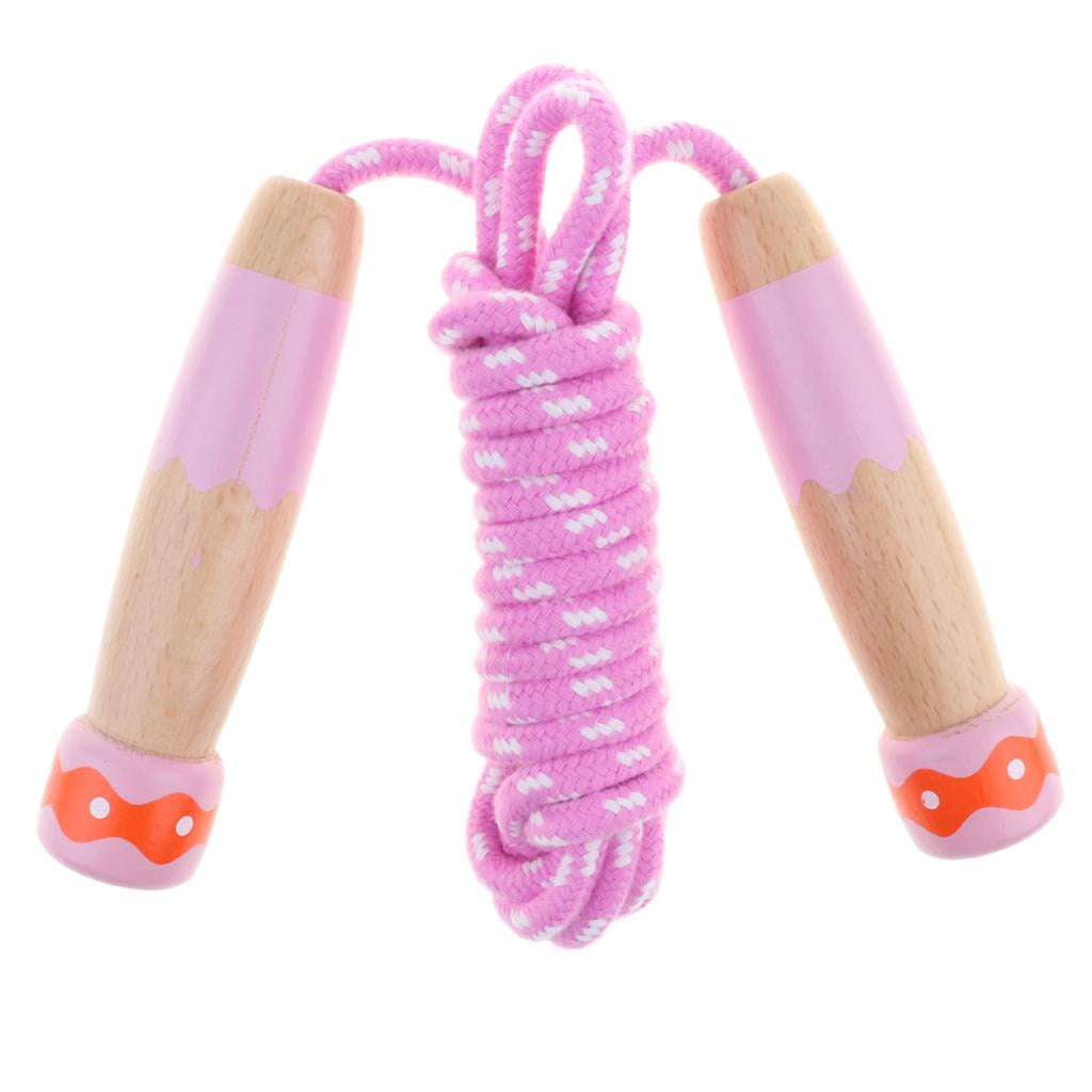 Peach Jump Rope Kids Adjustable Jump Rope Jump Rope Hopping Rope With Wooden Handles ...