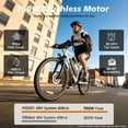 thumbnail image 3 of Electric Mountain Bicycle, 26" Tire E-Bike for Adults, 750W Peak Motor, 48V 7.8Ah Removable Battery, 7-Speed, UL2849, Front Suspension, Blue, 3 of 12
