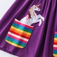 thumbnail image 6 of WIBACKER Toddler Kids Girl's Cotton Cartoon Rainbow Unicorn Dress Short Sleeve Casual Dresses-4T, 6 of 11