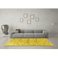thumbnail image 3 of Ahgly Company Machine Washable Indoor Square Oriental Yellow Industrial Area Rugs, 6' Square, 3 of 4
