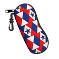 thumbnail image 2 of ZICANCN Sunglasses Soft Case, Patriotic Red White Blue 3D Stars Neoprene Zipper Eyeglass Case for Men Women, 2 of 9