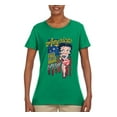 thumbnail image 2 of Wild Bobby Betty Boop America Land of the Free Home of the Brave Betty Boop Womens T-Shirt, Kelly, Medium, 2 of 5
