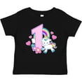 thumbnail image 3 of Inktastic I Am 1 Year Old with Unicorn and Hearts Girls Baby T-Shirt, 3 of 5
