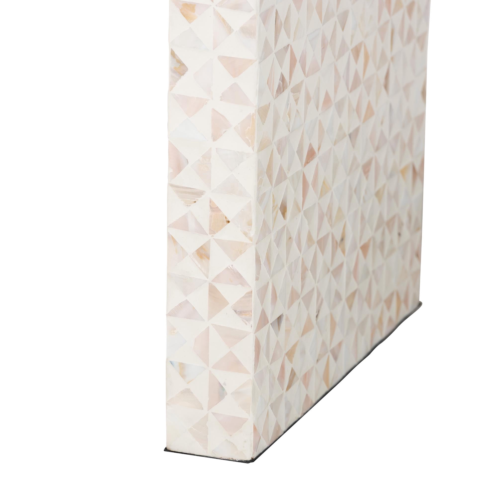 bali & pari Magara Coastal Console Table, Light Beige/Ivory