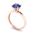 thumbnail image 2 of Clara Pucci 14K Rose Gold Solid Gold Tanzanite Solitaire Anniversary Ring for Women - 1.5 cttw Round Cut, 2 of 8