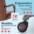 thumbnail image 3 of La-Z-Boy Opus Executive Mid-Back Office Chair Bonded Leather Cognac and Graphite, 3 of 9