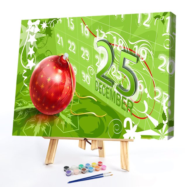 Cuadros Decorativos Decoraciones navideñas 50x40cm Pintura al óleo por números Imagen DIY Likrtyny embutido en tela