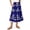 Dark Blue, variant on Unir Women Symmetrical Ethnic Floral Print Multi-Tiered Flow Four Way Stretch Midi Skirt Drawstring Ruffle Waist Casual Side Pocket Long Bottom 1PC S-XXL Plus Size Friendly