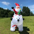 thumbnail image 5 of Muñeco inflable de Papá Noel montado en oso polar para Navidad, juguete inflable para interior y exterior, decoración navideña para jardín, 5 of 5