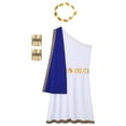 thumbnail image 6 of vastwit Mens Ancient Greek Toga Roman Caesar Warrior Robes Tunic Dress with Headwear Set Blue L, 6 of 7