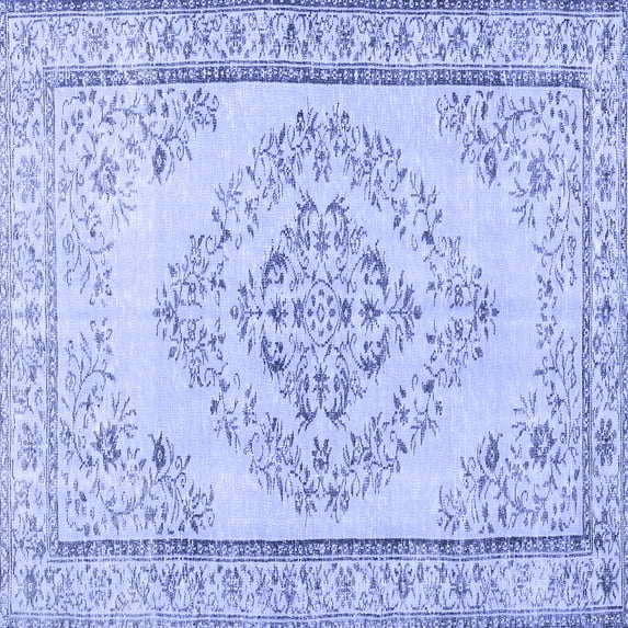 Ahgly Company Indoor Square Persian Blue Traditional Area Rugs, 7' Square