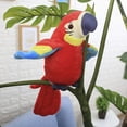 thumbnail image 3 of Loro parlante Juguete de peluche divertido Función de repetición Animales de peluche con alas Pájaro de peluche que saluda Juguete de peluche de loro parlante para niños, rojo-, 3 of 5