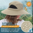 thumbnail image 4 of Women's Gardening Sun Hat Wide Brim Beach Sun Protection Breathable Cotton Summer Sun Hat with Folding Brim/Khaki, 4 of 9