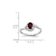 thumbnail image 4 of 1/2 Carat (Ctw) Natural Red Garnet Ring in 14K White Gold with Diamond Accents for Women, 4 of 6