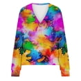thumbnail image 5 of Wancir Cardigan Sweaters for Women Graphic Print V Neck Button Down Oversized Cardigans 2024 Loose Knit Outwear, 5 of 5