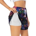 thumbnail image 3 of Lsque Glowing Chameleon Fantasy Art Printed Women's Running Shorts with Liner Pockets,Elastic Quick Dry Workout Athletic Gym Yoga Shorts,Womens High Waist Shorts-XX-Large, 3 of 9