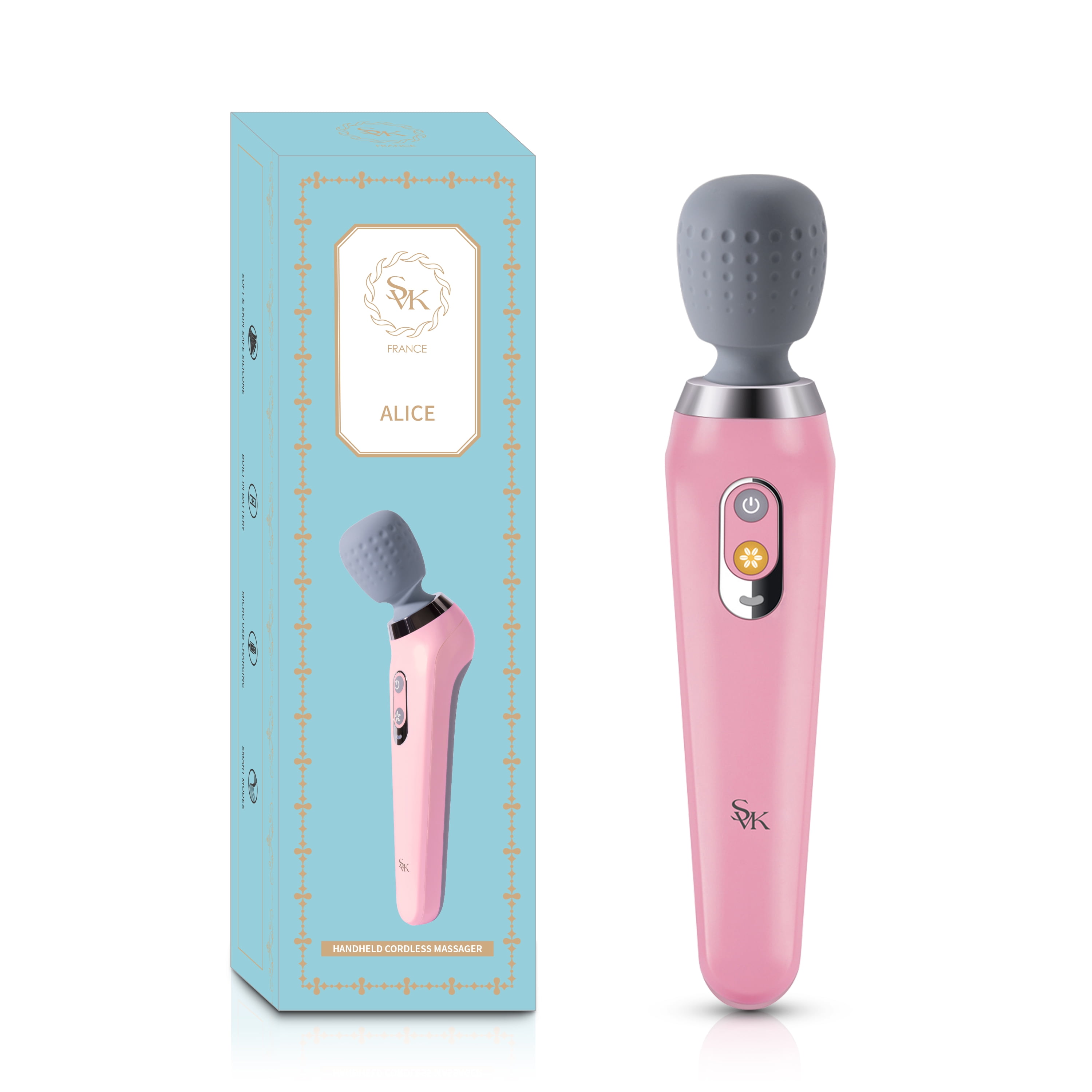 SVK Massager for Back, Neck, and Shoulder, Wand Massager, Foot Massager, Pink