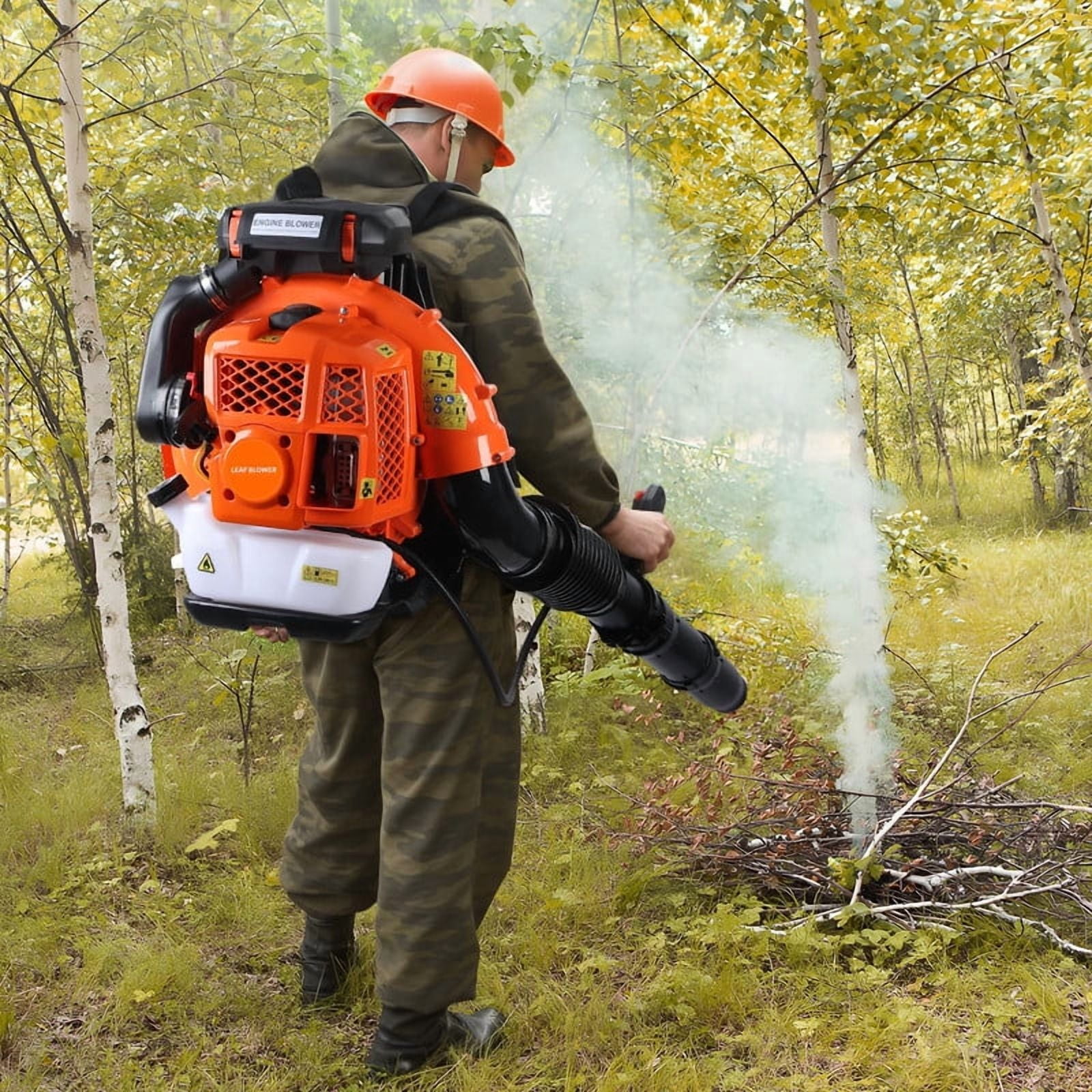 80CC Gas Backpack Leaf Blower 2-Cycle Enginee 900 CFM 206 MPH Ergonomic Harness System Low Vibration and Cruise Control Powerful Gas Blowers for Lawn Yard Care-Gifts for Dad