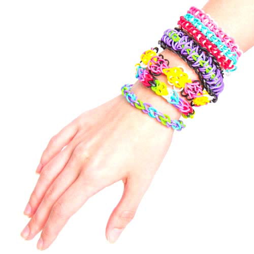 Buy Glitter Style Rainbow Loom Bracelet Rubber Bands and Clips Online at  desertcartINDIA