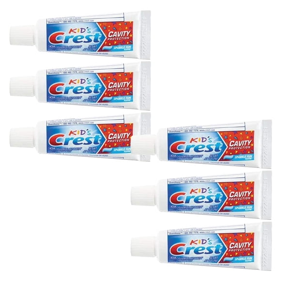 Pasta dental Crest Kids Protección contra caries Sparkle Fun 24 g x6