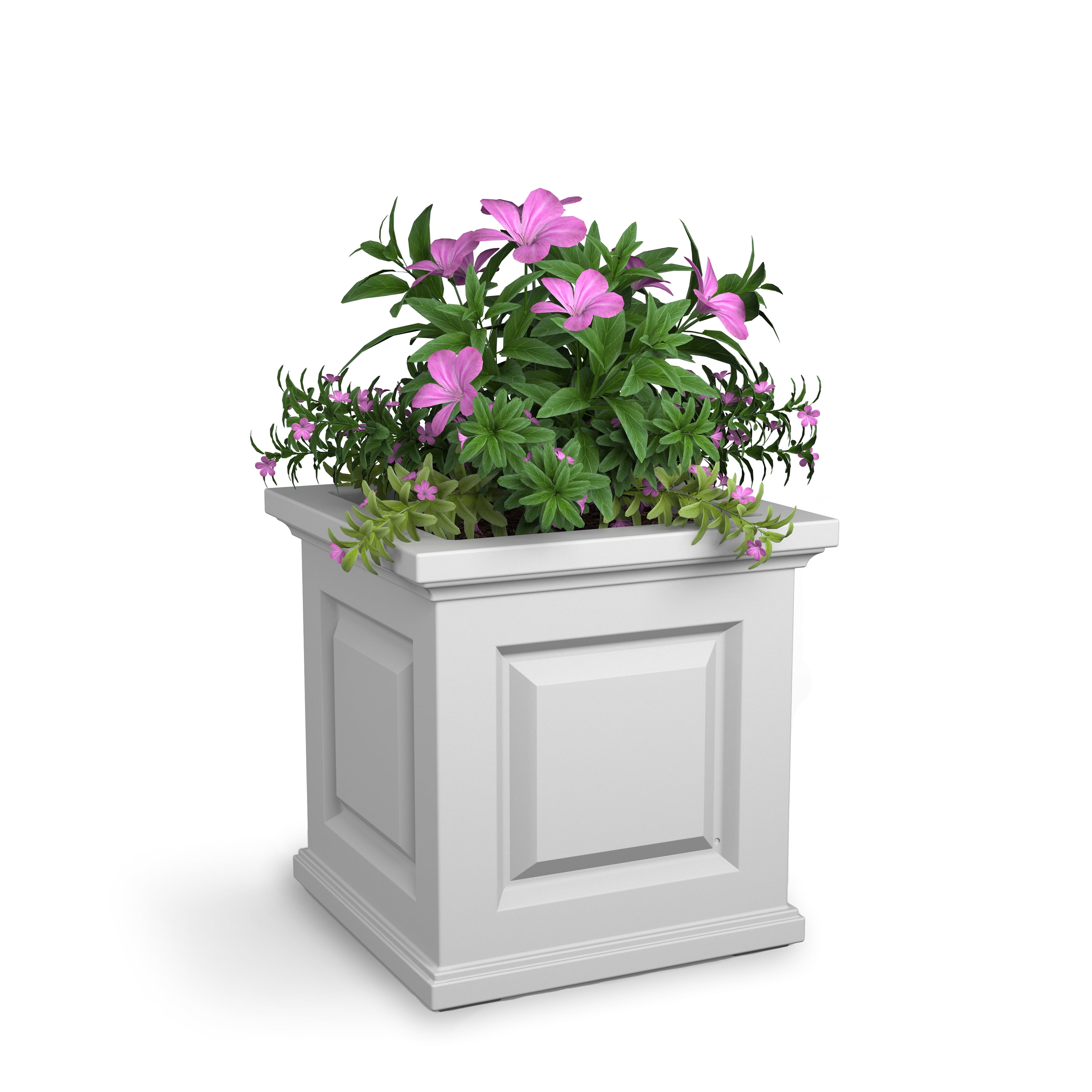 Mayne Nantucket 16" x 16" x 16" Square White Self Watering Plastic Planter