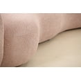 thumbnail image 6 of Curved Sofa, Back Upholstered Boucle Couch with 3 Throw Pillows, 4-Seat Boucle Fabric Couch for Living Room, Office, Apartment, Baby Pink, 6 of 9