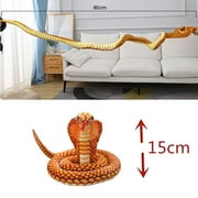 Realistic Snake Plush, 31.5 Inch Lifelike Cobra Stuffed Animal, Flexible Poseable Reptile Toy, Soft Companion, Decorative Cushion for Home Decor, Halloween Scary Prop Gift