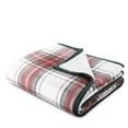 thumbnail image 3 of Velvet Plush Sherpa Throw 60" x 70", Throw, St. Nicholas Plaid, Soft Cozy, 3 of 5