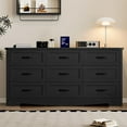 thumbnail image 4 of FANRAL 9 Drawer Dresser for Bedroom,Modern Wooden Chest of Drawers,Large Dresser for closet,Black Dresser, 4 of 7
