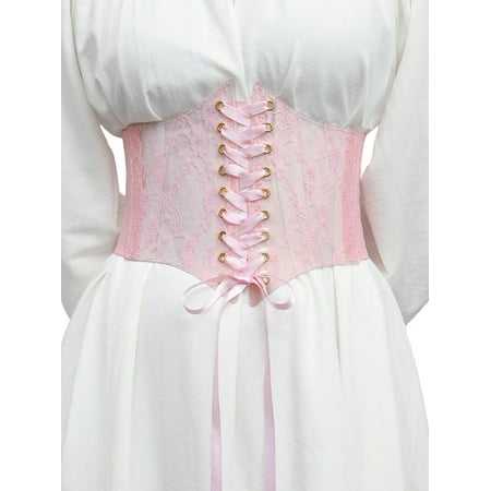 

Qiylii Women Casual Waist Trainer Belt Extra Wide Solid Color Floral Lace Bandage Tight Corset Slimming Body Shaper