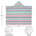 thumbnail image 3 of Wearable Blanket,Pink and Blue Heart Shaped Boho Pattern Hooded Wearable Flannel Blanket for Adults & Teens with Buckle,Winter Poncho Shawl Wrap Cape,50"x60", 3 of 5