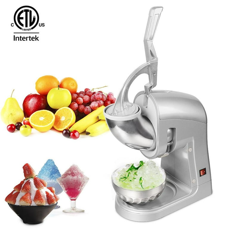 Electric Ice Crushers Machine Ice Snow Cone Maker Professional Removable  Dual Blades Stainless Steel Ice Shaver Machine for Home Commercial Use 