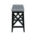 thumbnail image 5 of Bar Stools Set of 2, 29.60" Counter Height Saddle Stools with Fabric Upholstered Seat and Nailhead Trim, Solid Wood Backless Barstools for Kitchen Island, 5 of 8