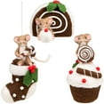 thumbnail image 2 of Northlight Mice with Cake and Candies Christmas Decorations - 7" - Brown and White - Set of 3, 2 of 9