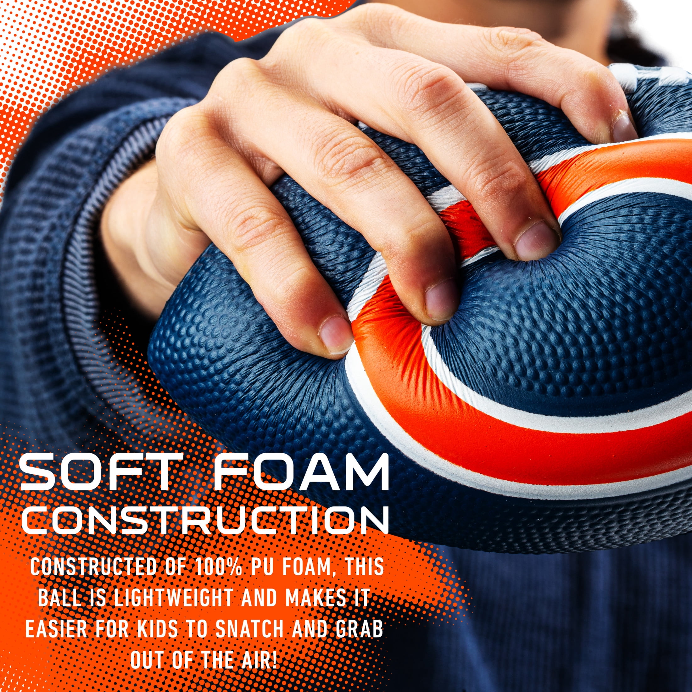 Franklin Sports NFL Chicago Bears Football - Kids Foam Football - Soft Football - Mini Size - Perfect for Gameday - 8.5" 3D logos!