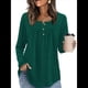thumbnail image 5 of Camisas de Larga para Mujer, Conjuntos de Otoño, Cuello Redondo, Túnicas Casuales, Blusas de Moda, Ropa de Moda. Verde Oscuro XXL, 5 of 6