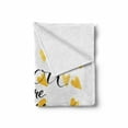 thumbnail image 2 of Wording Soft Flannel Fleece Throw Blanket, Watercolor Effect Hearts Background with Calligraphy Words, Cozy Plush for Indoor and Outdoor Use, 50" x 70", Earth Yellow White, by Ambesonne, 2 of 6