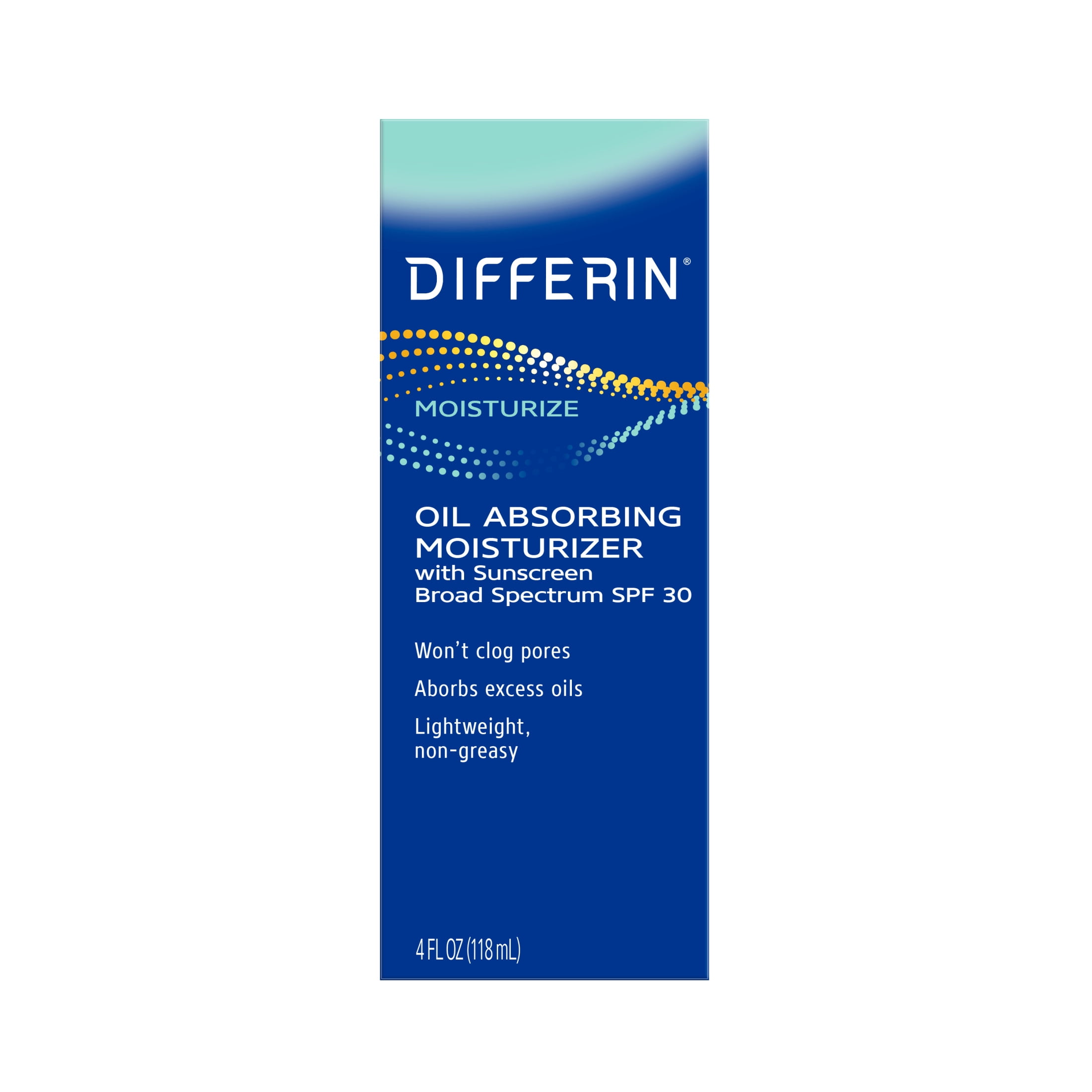 Differin Oil Absorbing Moisturizer with SPF30, Facial Moisturizer with Sun Protection, 4oz