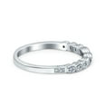 thumbnail image 2 of Half Eternity Ring Wedding Band Marquise Round Pave CZ 925 Sterling Silver Size 6, 2 of 6