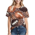 thumbnail image 1 of Tops de Cuello Redondo para las Mujeres Camiseta de Manga Corta Impresa Casual, Tops Cortos de Moda para las Mujeres de Uso Diario, 1 of 7