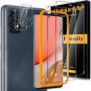 [2+2 Pack] UniqueMe Screen Protector Compatible for Samsung Galaxy A72 5G/4G and Camera Lens Protector Tempered