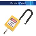 thumbnail image 4 of Wekity Lockout Tagout Locks Safety Padlock Loto Locks Keyed Alike PA Lock Out Tag Out Steel Shackle Small Luggage Padlocks Yellow 6mm 2PCS-0621, 4 of 5