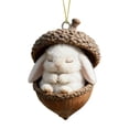 thumbnail image 1 of Adornos colgantes de bellota de animales del bosque, acrílicos, para árbol de Navidad, con diseños de ardilla, conejo y poni, colgantes planos 2D para regalar en las fiestas., 1 of 8