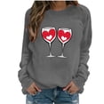 thumbnail image 3 of Inverlee Valentine's Day Sweatshirt Women Cute Love Heart Print Sweatshirts Oversized Pullover Sweater Tops Round Neck Holiday Valentine's Day Gifts, 3 of 6